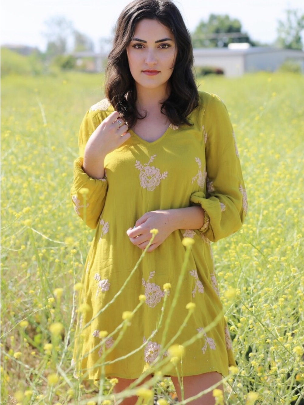 Free People | Emma Austin Floral Embroidered Dress/Tunic Sz L
